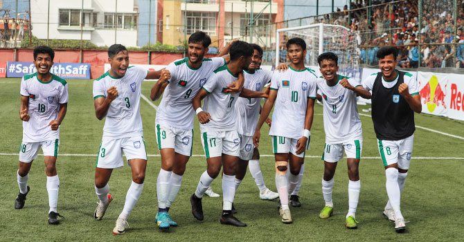 মিরাজুলের জোড়া গোল, সাফ অনূর্ধ্ব-২০ শিরোপা বাংলাদেশের